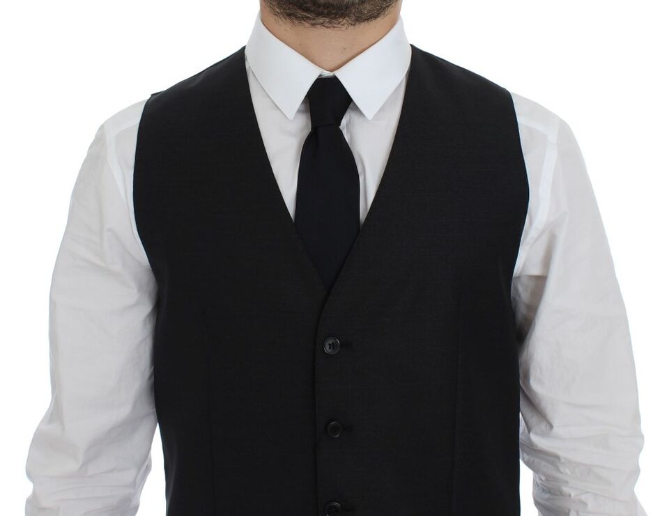 Dolce & Gabbana Gilet gris en laine et soie