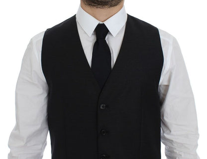 Dolce & Gabbana Gilet gris en laine et soie