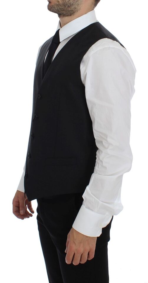 Dolce & Gabbana Gilet gris en laine et soie