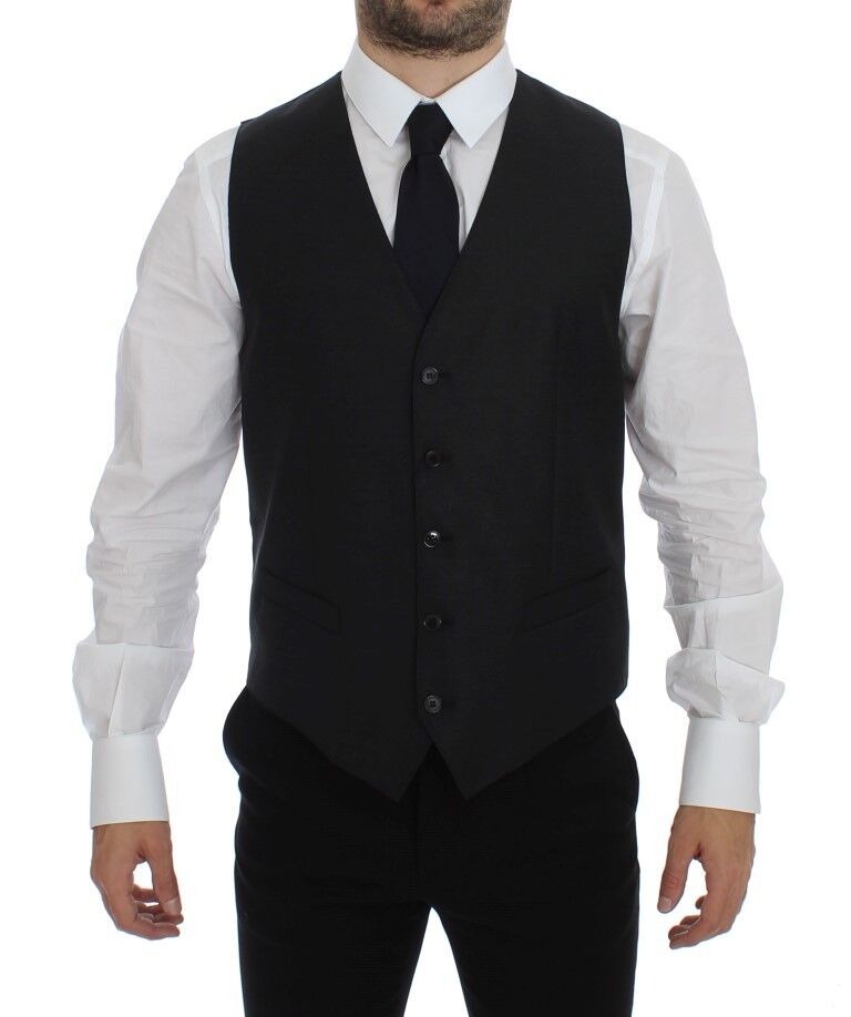 Dolce & Gabbana Gilet gris en laine et soie