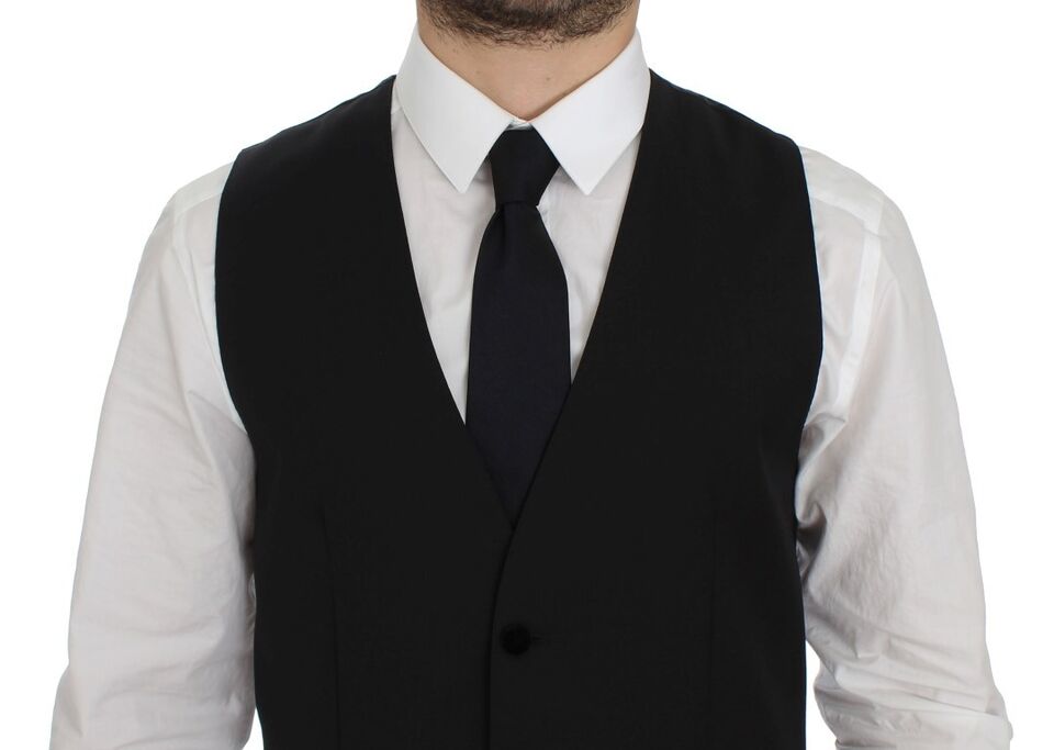 Dolce & Gabbana Gilet de costume formel en laine noire
