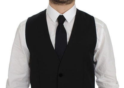 Dolce & Gabbana Gilet de costume formel en laine noire