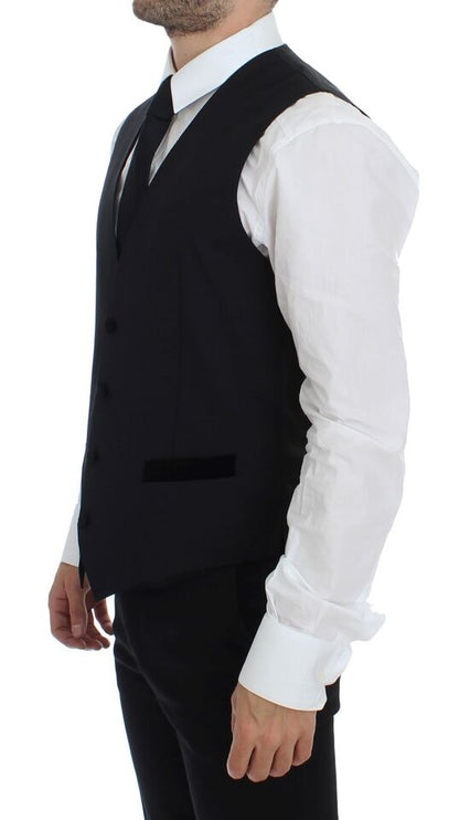 Dolce & Gabbana Gilet de costume formel en laine noire