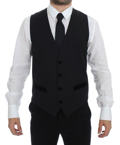 Dolce & Gabbana Gilet de costume formel en laine noire