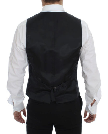 Gilet simple boutonnage Dolce & Gabbana en laine rayée grise