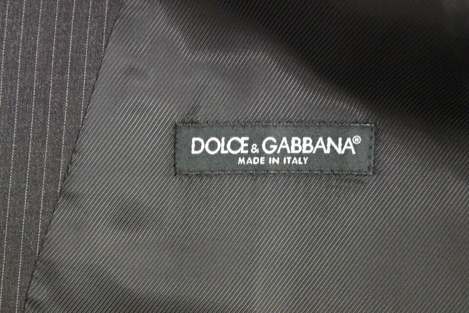 Gilet simple boutonnage Dolce & Gabbana en laine rayée grise