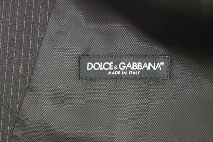 Gilet simple boutonnage Dolce & Gabbana en laine rayée grise