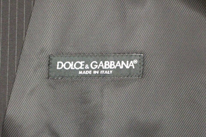 Gilet droit en laine rayée noire Dolce & Gabbana