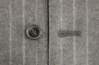 Gilet Dolce & Gabbana gris en laine rayée avec logo
