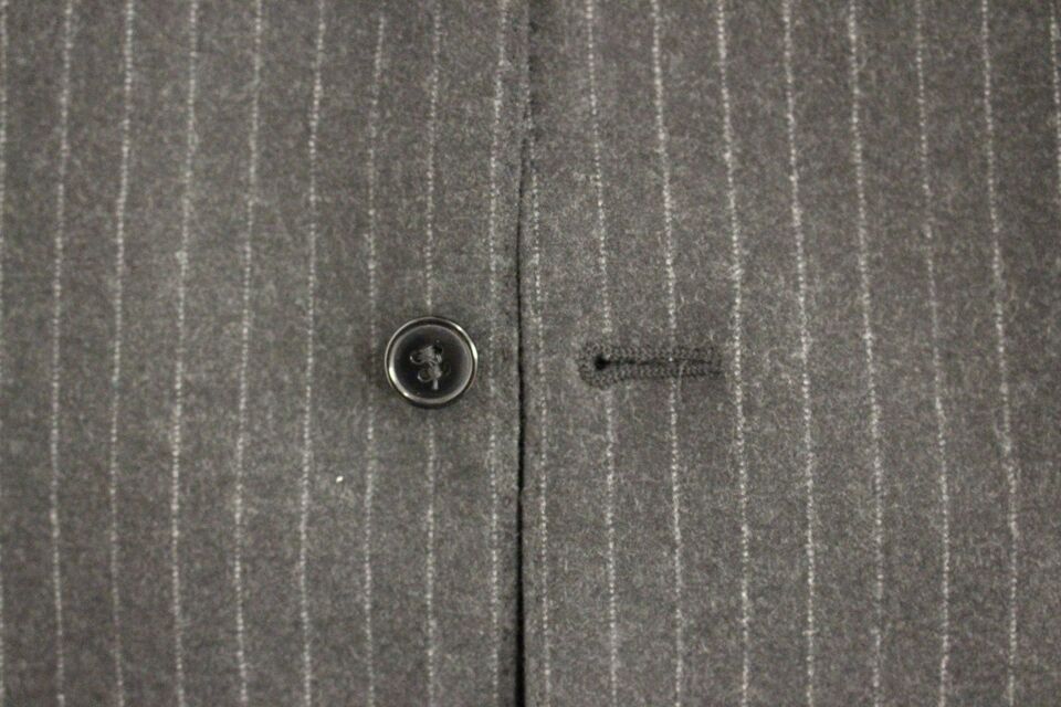 Gilet en laine rayé gris à logo Dolce & Gabbana