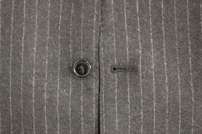 Gilet en laine rayé gris à logo Dolce & Gabbana