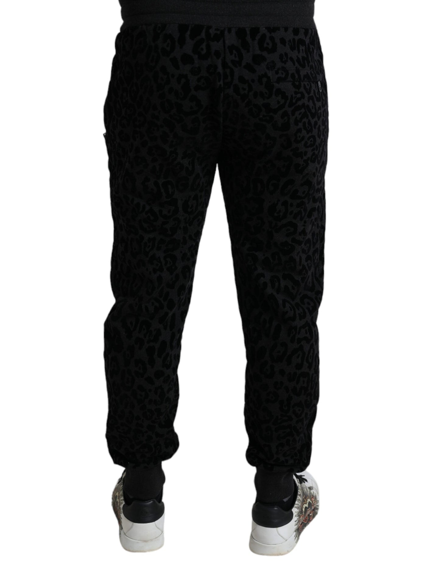 Pantalon de jogging ajusté Dolce & Gabbana en coton léopard noir