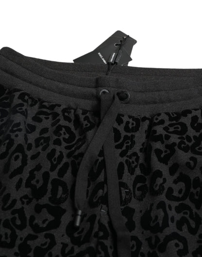 Pantalon de jogging ajusté Dolce & Gabbana en coton léopard noir