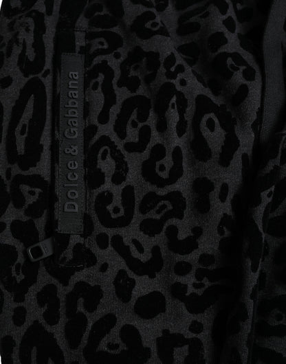 Pantalon de jogging ajusté Dolce & Gabbana en coton léopard noir