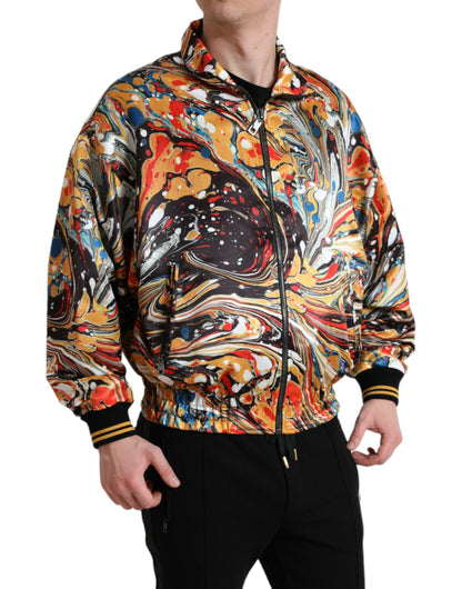 Chaqueta Bomber de Poliéster Abstracta Multicolor Dolce & Gabbana