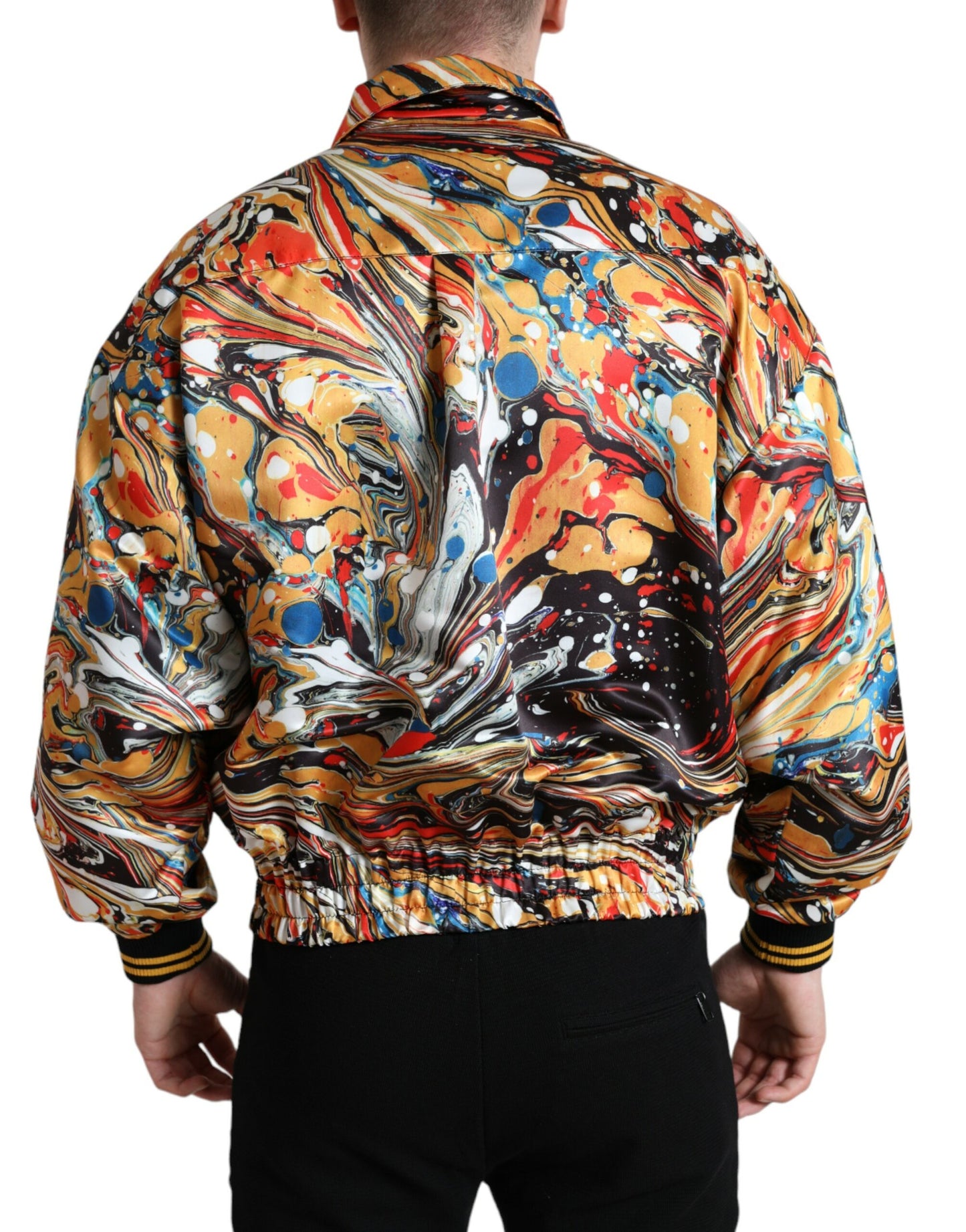 Chaqueta Bomber de Poliéster Abstracta Multicolor Dolce & Gabbana