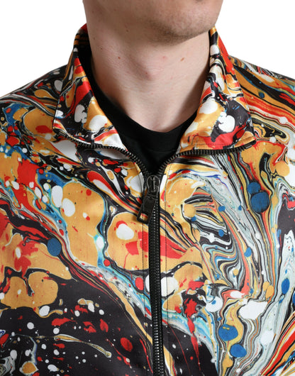 Chaqueta Bomber de Poliéster Abstracta Multicolor Dolce & Gabbana