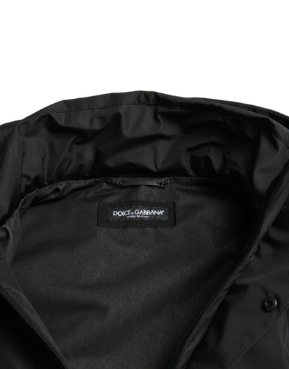 Veste à Capuche Dolce & Gabbana Noire en Polyester avec Plaque Logo