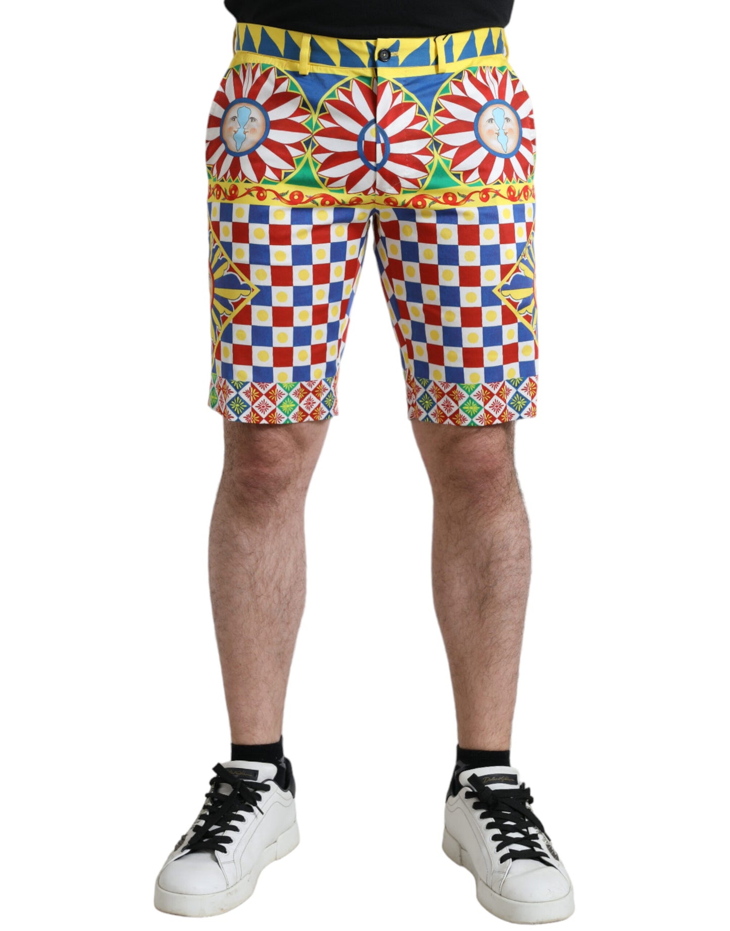 Shorts Bermuda Homme Imprimé Carretto Multicolore Dolce & Gabbana