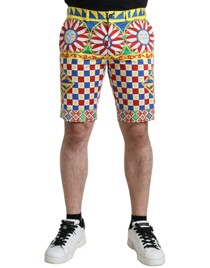 Shorts Bermuda Homme Imprimé Carretto Multicolore Dolce & Gabbana