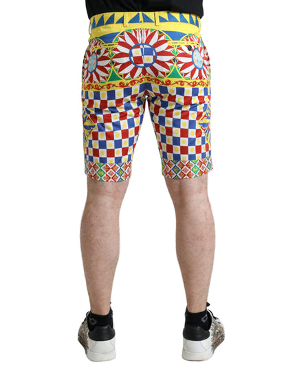 Shorts Bermuda Homme Imprimé Carretto Multicolore Dolce & Gabbana
