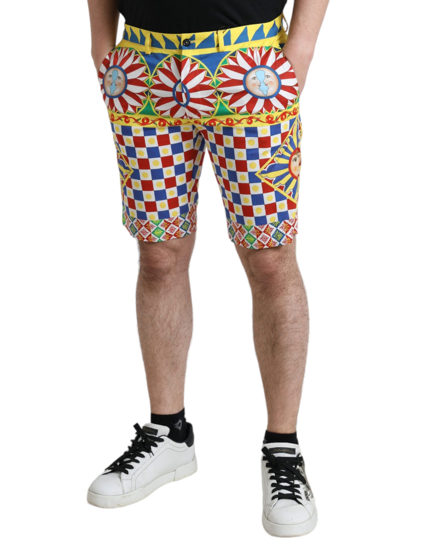 Shorts Bermuda Homme Imprimé Carretto Multicolore Dolce & Gabbana