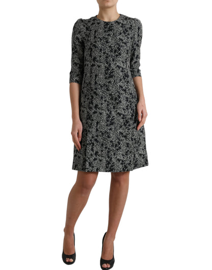 Robe trapèze courte Dolce & Gabbana noire en polyester à chevrons