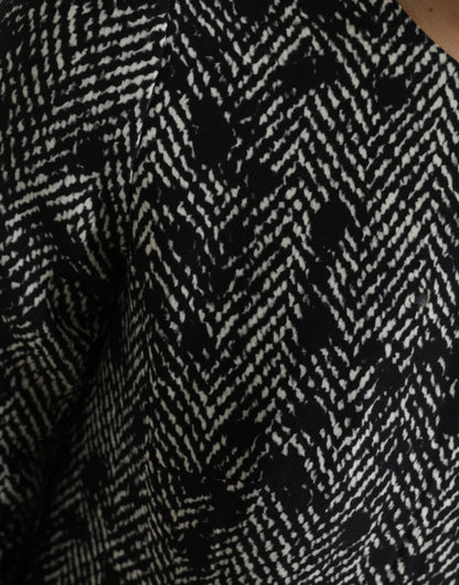 Robe trapèze courte Dolce & Gabbana noire en polyester à chevrons
