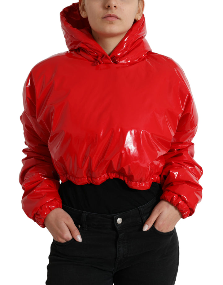 Manteau Court à Capuche Rouge Brillant Dolce & Gabbana