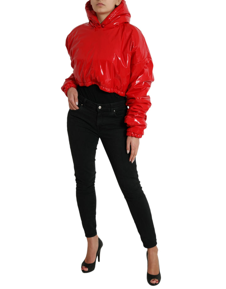 Manteau Court à Capuche Rouge Brillant Dolce & Gabbana