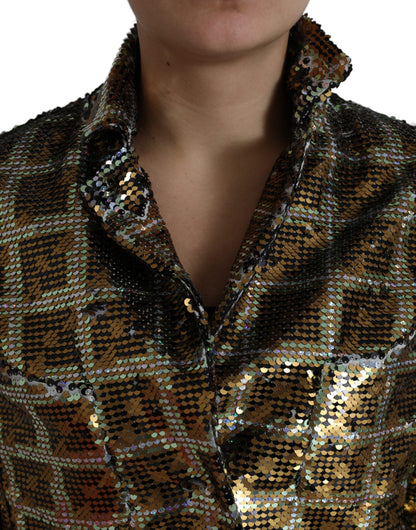 Blouson court Dolce & Gabbana en polyester multicolore à sequins