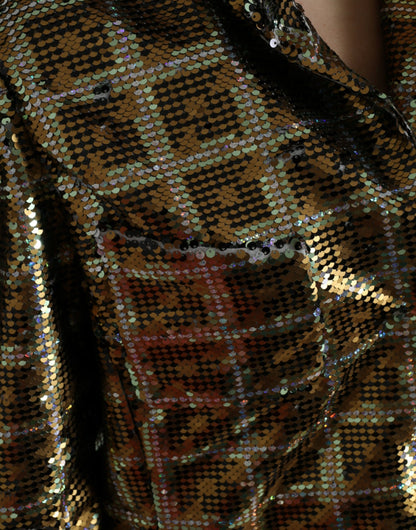 Blouson court Dolce & Gabbana en polyester multicolore à sequins