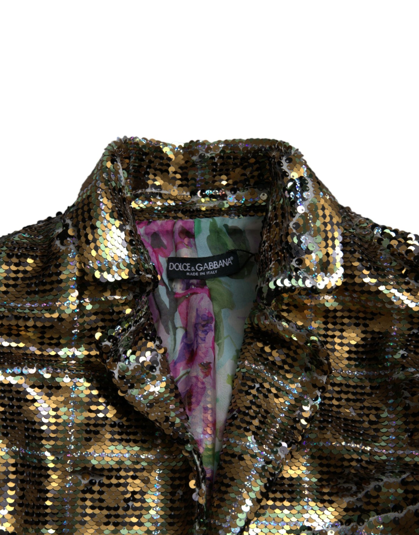 Blouson court Dolce & Gabbana en polyester multicolore à sequins