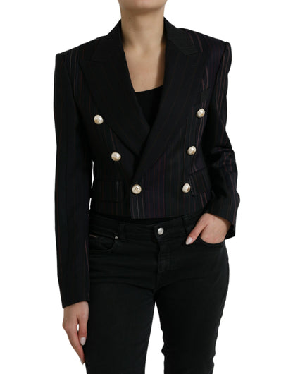 Chaqueta cruzada a rayas negras SICILIA de Dolce & Gabbana