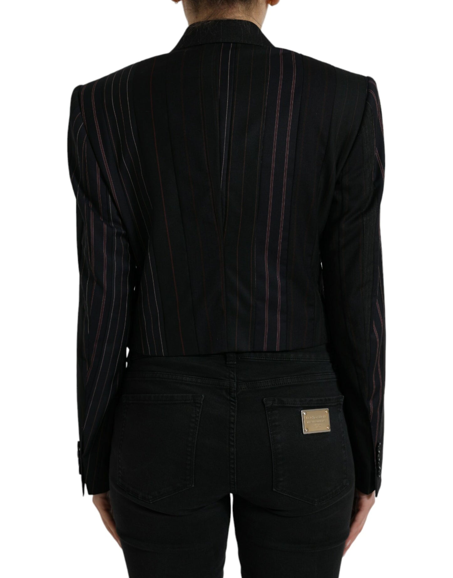 Chaqueta cruzada a rayas negras SICILIA de Dolce & Gabbana