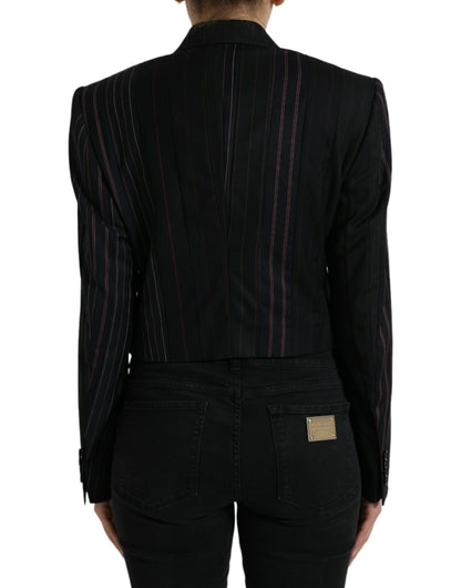Chaqueta cruzada a rayas negras SICILIA de Dolce & Gabbana