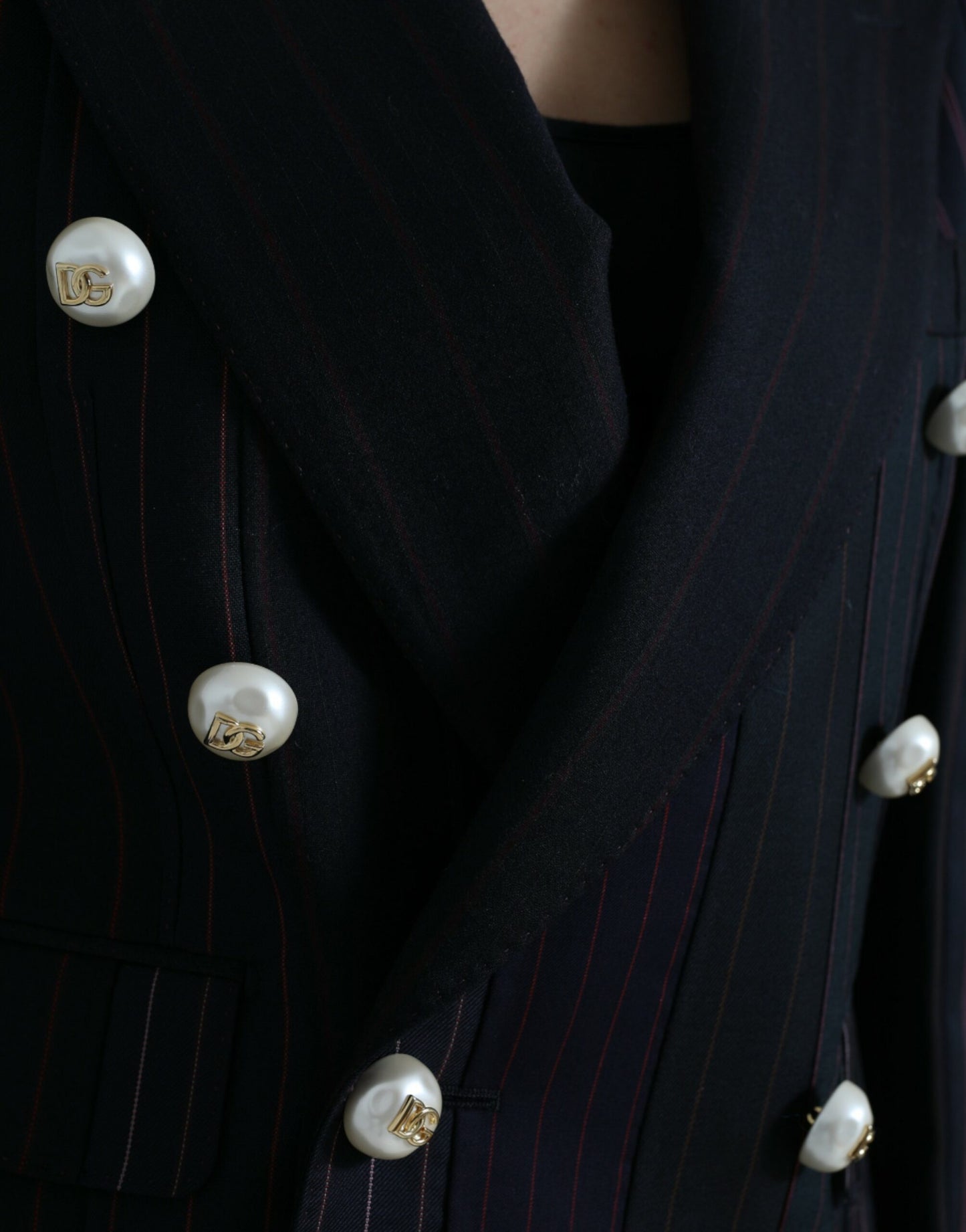 Chaqueta cruzada a rayas negras SICILIA de Dolce & Gabbana