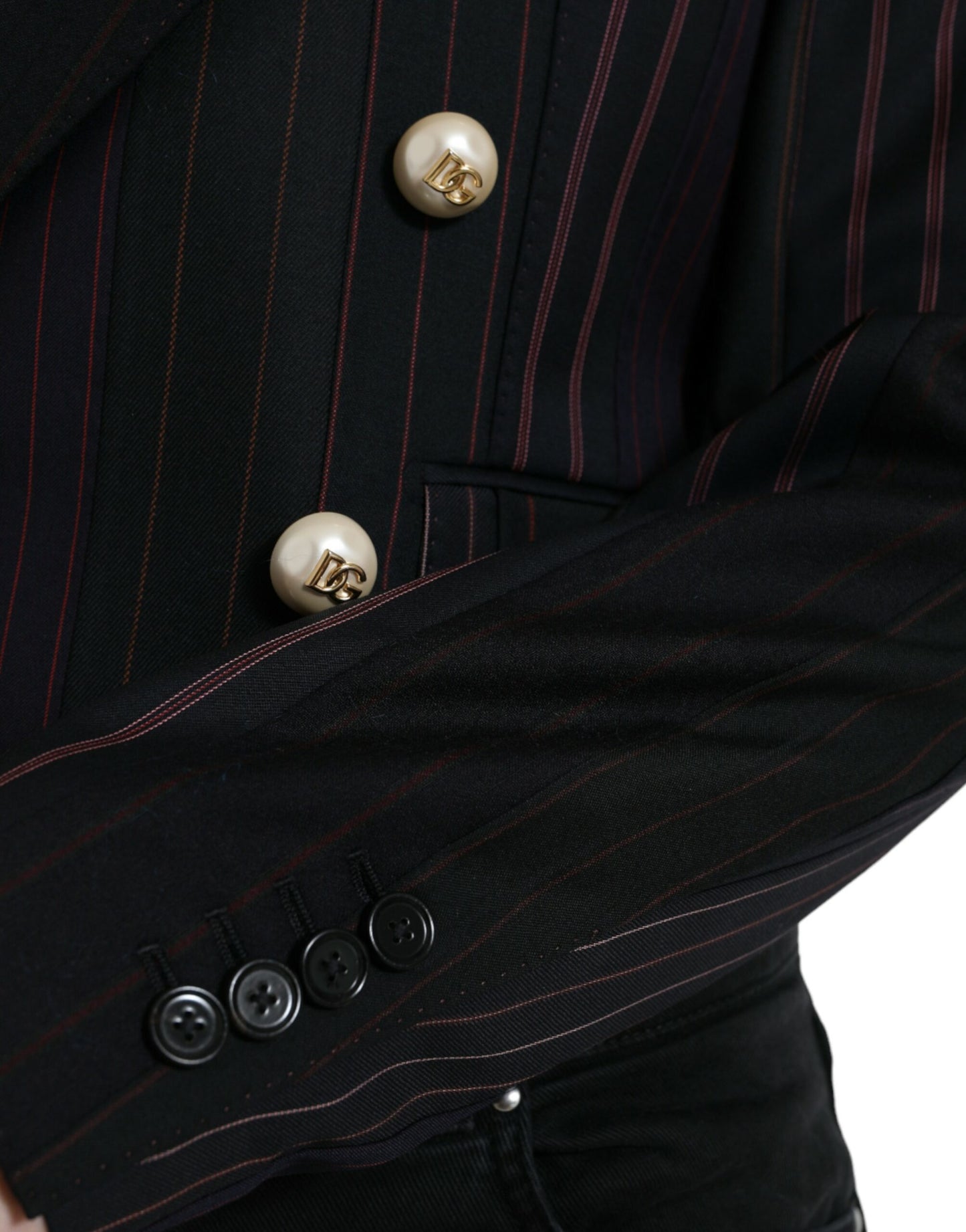 Chaqueta cruzada a rayas negras SICILIA de Dolce & Gabbana