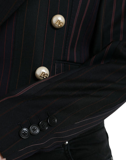 Chaqueta cruzada a rayas negras SICILIA de Dolce & Gabbana