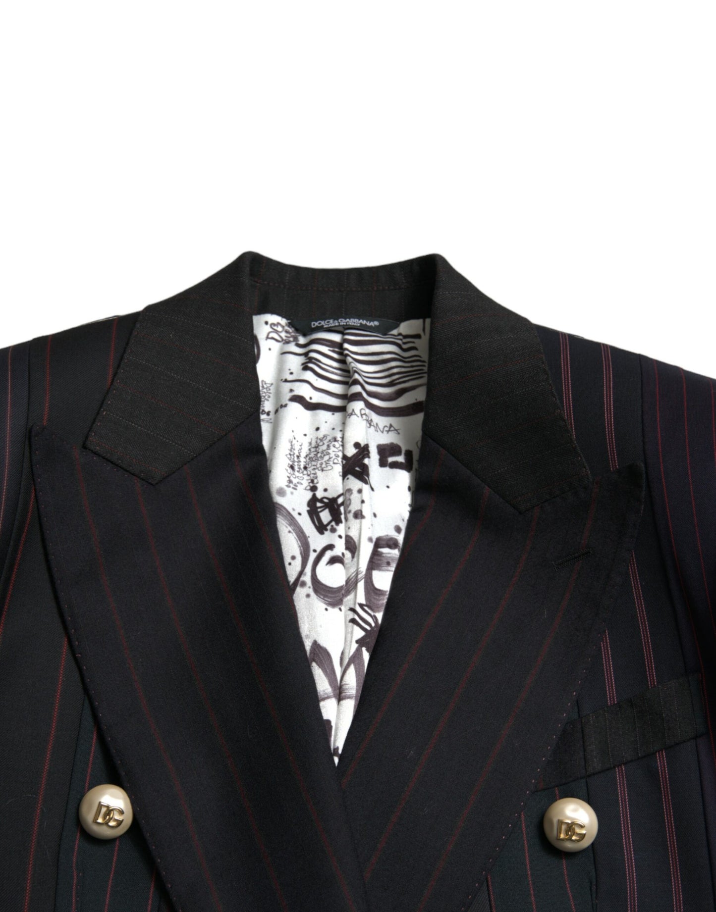 Chaqueta cruzada a rayas negras SICILIA de Dolce & Gabbana
