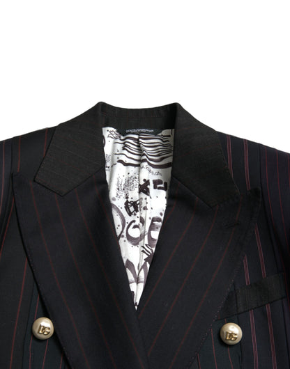 Chaqueta cruzada a rayas negras SICILIA de Dolce & Gabbana