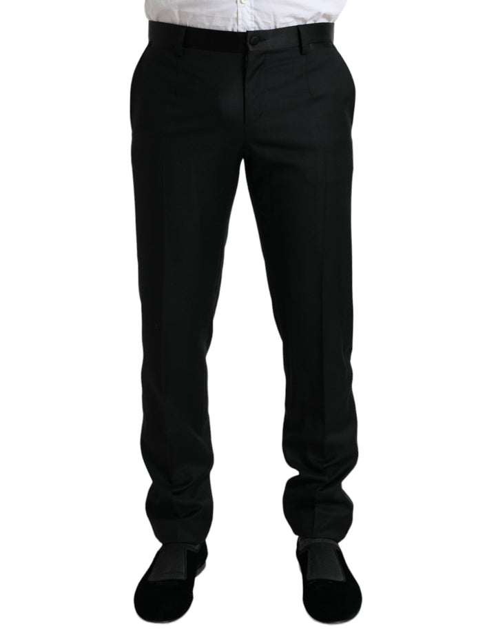 Pantalon de costume Dolce & Gabbana noir en laine coupe slim