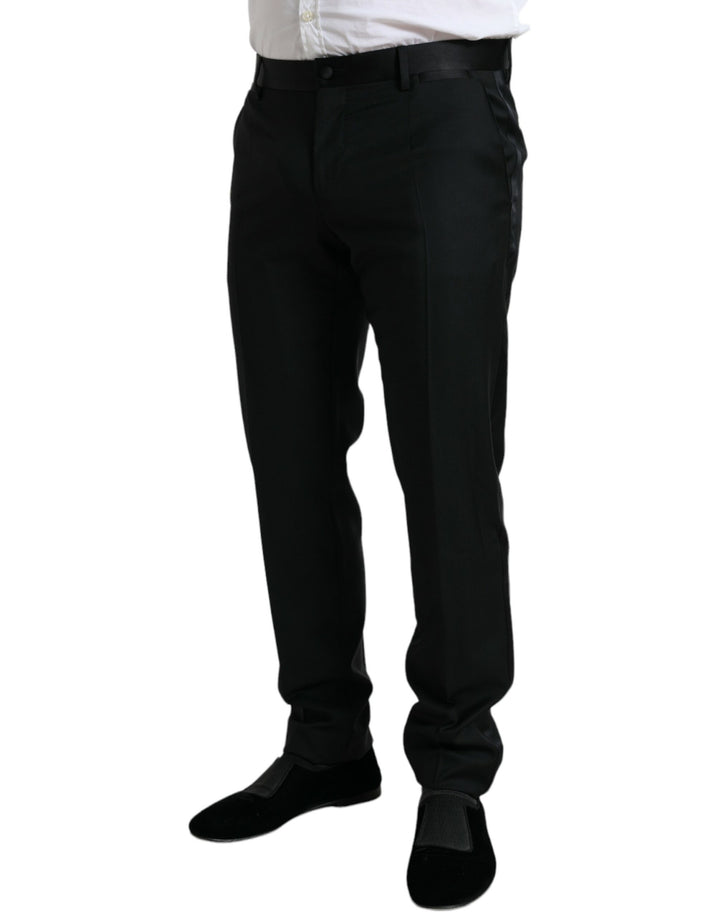 Pantalon de costume Dolce & Gabbana noir en laine coupe slim