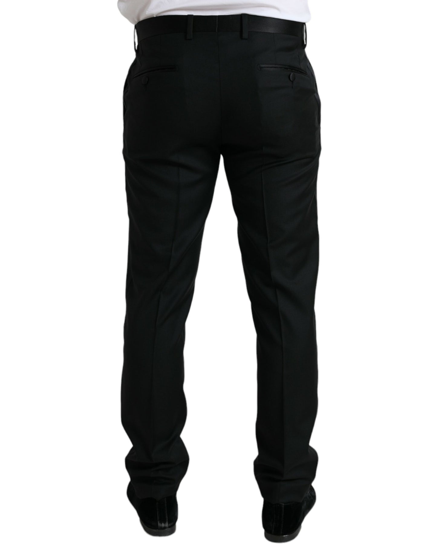 Pantalon de costume Dolce & Gabbana noir en laine coupe slim