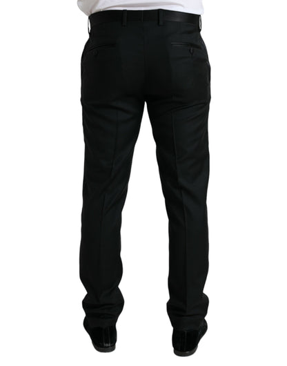 Pantalon de costume Dolce & Gabbana noir en laine coupe slim