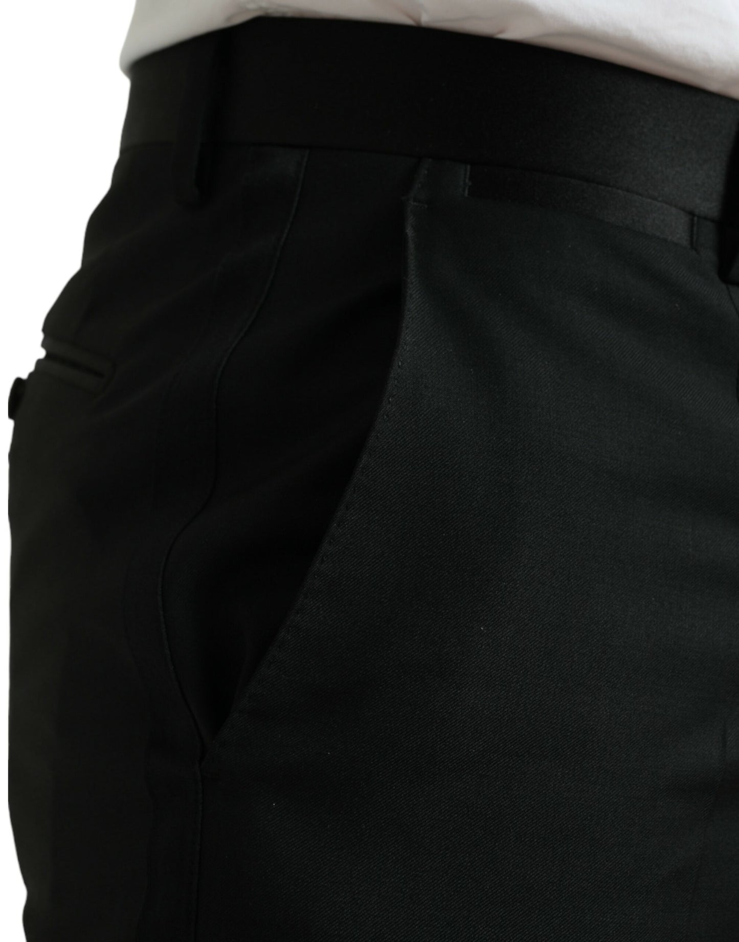Pantalon de costume Dolce & Gabbana noir en laine coupe slim