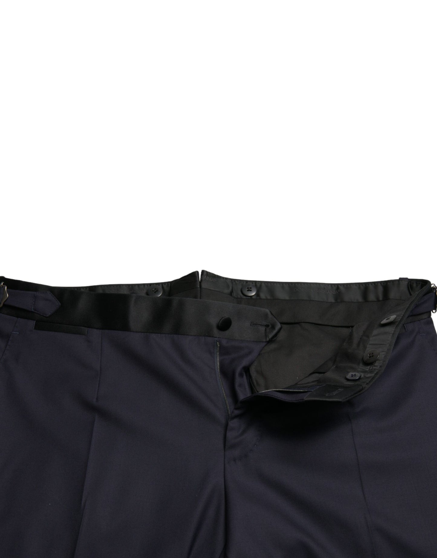 Pantalon fuselé court en laine bleue Dolce & Gabbana