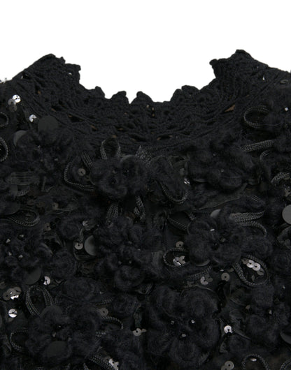 Pull Dolce & Gabbana noir orné de sequins
