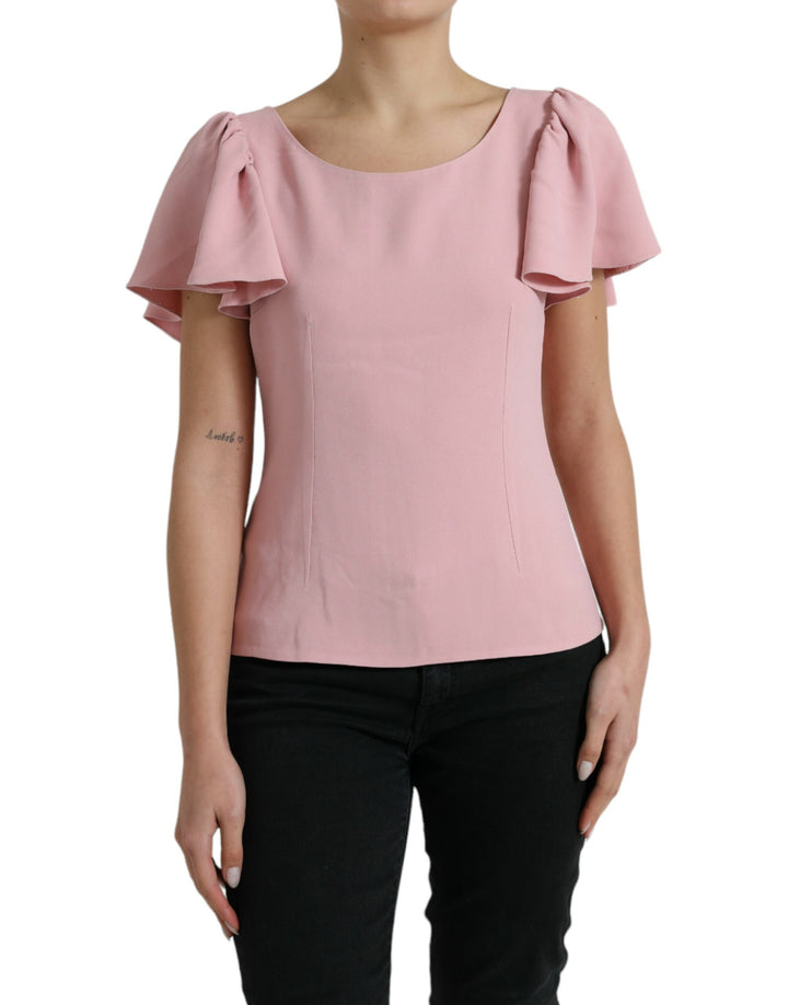 Chemisier à manches courtes et col rond rose Dolce & Gabbana