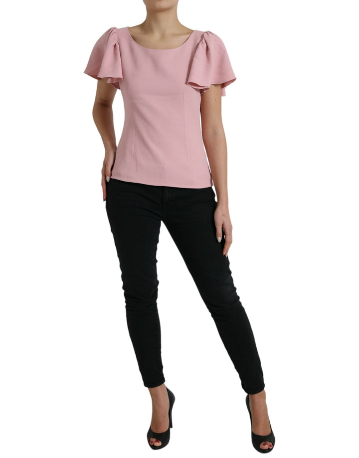Chemisier à manches courtes et col rond rose Dolce & Gabbana